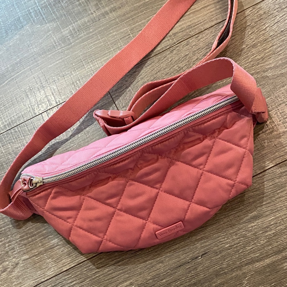 Vera Bradley Quilted Coral Pink Mini Crossbody Belt Bag